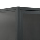højskab 80x35x135 cm stål og hærdet glas antracitgrå