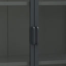 højskab 80x35x135 cm stål og hærdet glas antracitgrå
