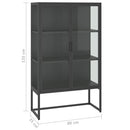 højskab 80x35x135 cm stål og hærdet glas antracitgrå