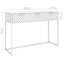 konsolbord 106x35x75 cm stål hvid