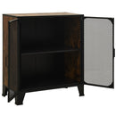 opbevaringsskab 72x36x82 cm metal og MDF rustikbrun