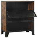 opbevaringsskab 72x36x82 cm metal og MDF rustikbrun
