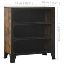 opbevaringsskab 72x36x82 cm metal og MDF rustikbrun