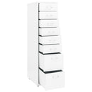 mobilt arkivskab 28x41x109 cm metal hvid
