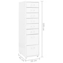 mobilt arkivskab 28x41x109 cm metal hvid