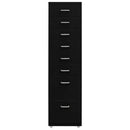 mobilt arkivskab 28x41x109 cm metal sort