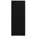 mobilt arkivskab 28x41x109 cm metal sort