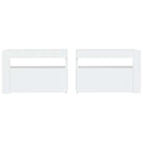 sengeborde med LED-lys 2 stk. 60x35x40 cm hvid
