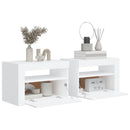 sengeborde med LED-lys 2 stk. 60x35x40 cm hvid