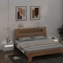 sengeborde med LED-lys 2 stk. 60x35x40 cm hvid