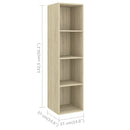 tv-skabssæt 5 dele konstrueret træ hvid og sonoma-eg