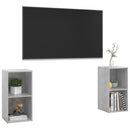 tv-skabe 2 stk. 72x35x36,5 cm konstrueret træ betongrå