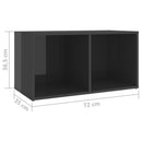 tv-skabe 2 stk. 72x35x36,5 cm konstrueret træ grå højglans