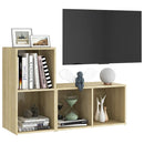 tv-skabe 2 stk. 72x35x36,5 cm konstrueret træ sonoma-eg
