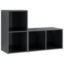 tv-skabe 2 stk. 72x35x36,5 cm konstrueret træ grå højglans