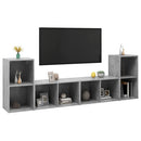 tv-skabe 4 stk. 72x35x36,5 cm konstrueret træ betongrå