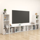 tv-skabe 4 stk. 107x35x37 cm konstrueret træ hvid