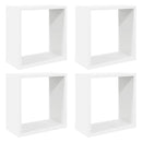væghylder 4 stk. 30x15x30 cm kubeformet hvid