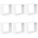 væghylder 6 stk. 30x15x30 cm kubeformet hvid