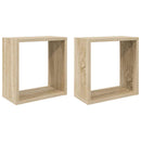 væghylder 2 stk. 30x15x30 cm kubeformet sonoma-eg