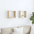 væghylder 2 stk. 30x15x30 cm kubeformet sonoma-eg
