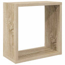 væghylder 4 stk. 30x15x30 cm kubeformet sonoma-eg