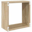 væghylder 6 stk. 30x15x30 cm kubeformet sonoma-eg