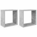 væghylder 2 stk. 30x15x30 cm kubeformet betongrå