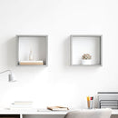 væghylder 2 stk. 30x15x30 cm kubeformet betongrå