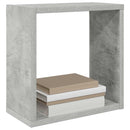 væghylder 4 stk. 30x15x30 cm kubeformet betongrå