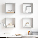 væghylder 4 stk. 30x15x30 cm kubeformet betongrå