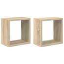 væghylder 2 stk. 26x15x26 cm kubeformet sonoma-eg