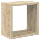 væghylder 6 stk. 26x15x26 cm kubeformet sonoma-eg