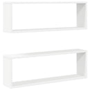 væghylder 2 stk. 80x15x26,5 cm kubeformet konstrueret træ hvid