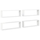 væghylder 4 stk. 80x15x26,5 cm kubeformet konstrueret træ hvid
