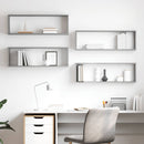 væghylder 4 stk. 80x15x26,5 cm konstrueret træ betongrå