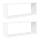 væghylder 2 stk. 60x15x23 cm kubeformet konstrueret træ hvid