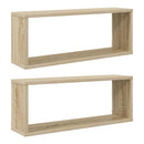 væghylder 2stk. 60x15x23cm kubeformet konstrueret træ sonoma-eg