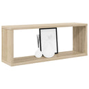 væghylder 2stk. 60x15x23cm kubeformet konstrueret træ sonoma-eg