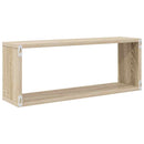 væghylder 2stk. 60x15x23cm kubeformet konstrueret træ sonoma-eg