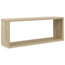 væghylder 4stk. 60x15x23cm kubeformet konstrueret træ sonoma-eg