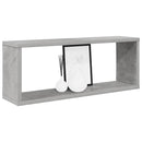 væghylder 2 stk. 60x15x23cm kubeformet konstrueret træ betongrå