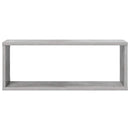 væghylder 2 stk. 60x15x23cm kubeformet konstrueret træ betongrå