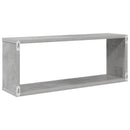 væghylder 2 stk. 60x15x23cm kubeformet konstrueret træ betongrå