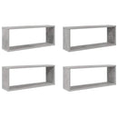 væghylder 4 stk. 60x15x23cm kubeformet konstrueret træ betongrå