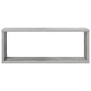 væghylder 4 stk. 60x15x23cm kubeformet konstrueret træ betongrå