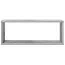væghylder 6 stk. 60x15x23cm kubeformet konstrueret træ betongrå