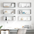 væghylder 6 stk. 60x15x23cm kubeformet konstrueret træ betongrå