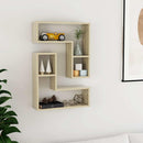 væghylder 2 stk. 50x15x50 cm konstrueret træ sonoma-eg