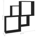 vægreol 80x15x78,5 cm konstrueret træ sort